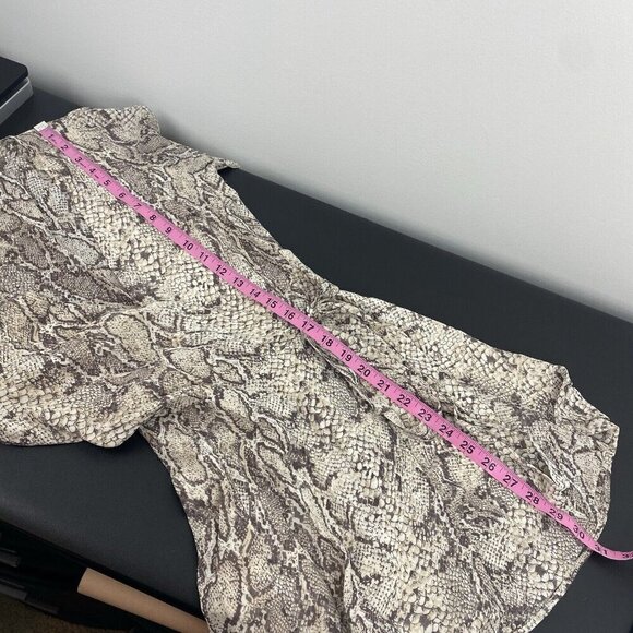Reformation Women's Snakeskin Print Short Sleeve Wrap Dress Size XS Mini Monica - Picture 9 of 10